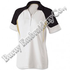 Lady Black White Short Sleeve Polyester Cotton T-Shirts Polo Shirts